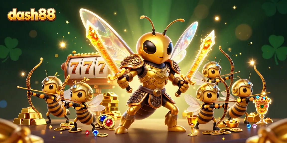 Experience thrilling gameplay at dash88 with a vibrant 3D illustration showcasing dynamic slot elements and excitement.