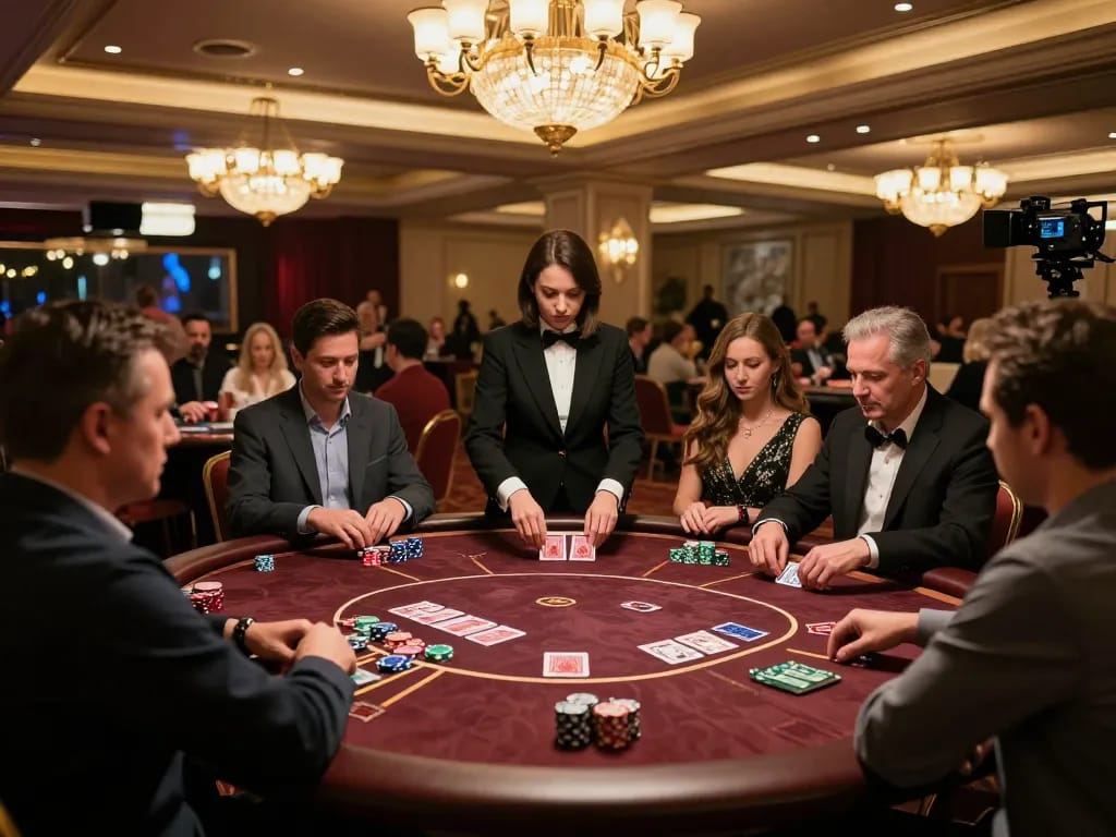 Players enjoying poker at the trang chủ gg88 casino, with a vibrant gaming atmosphere and engaging gameplay.