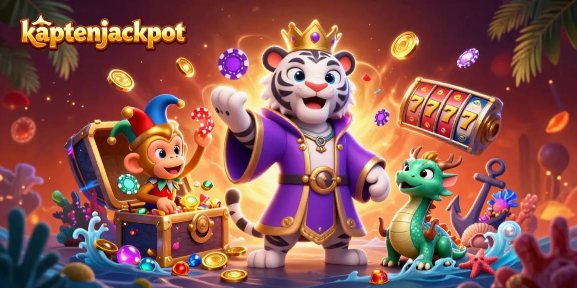 Engage with kaptenjackpot as the tiger, monkey, and jade dragon bring excitement to gaming.