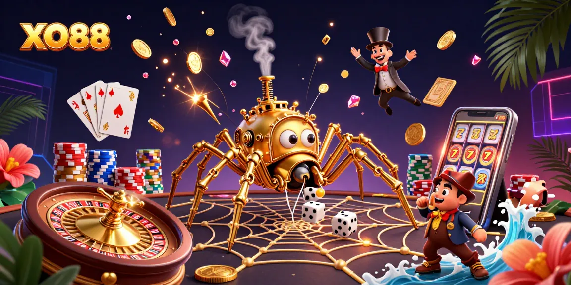 Experience thrilling gaming action at XO88 with vibrant 3D casino elements and stunning visuals.