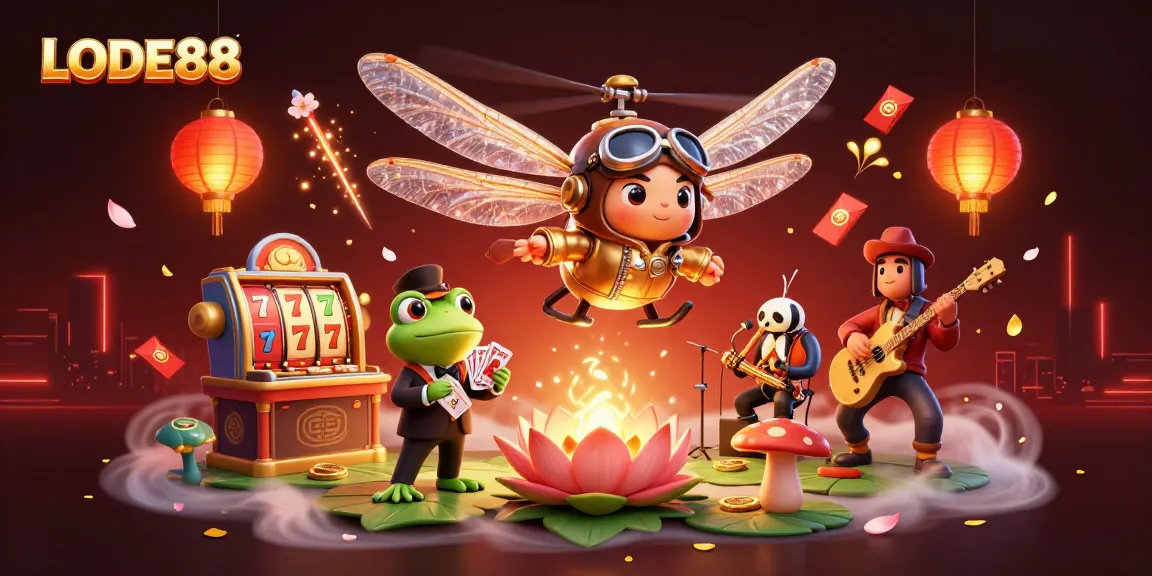 Engage with thrilling LODE88 slots action featuring vibrant 3D characters amidst a dazzling casino.
