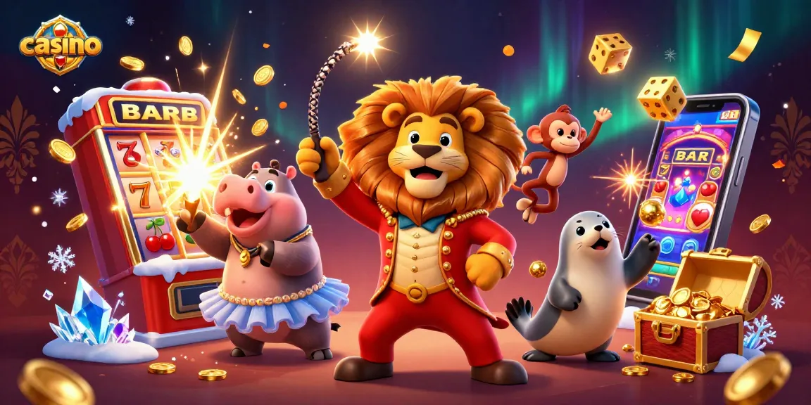 Experience the excitement at the casino with dynamic characters and vibrant slot machine action.