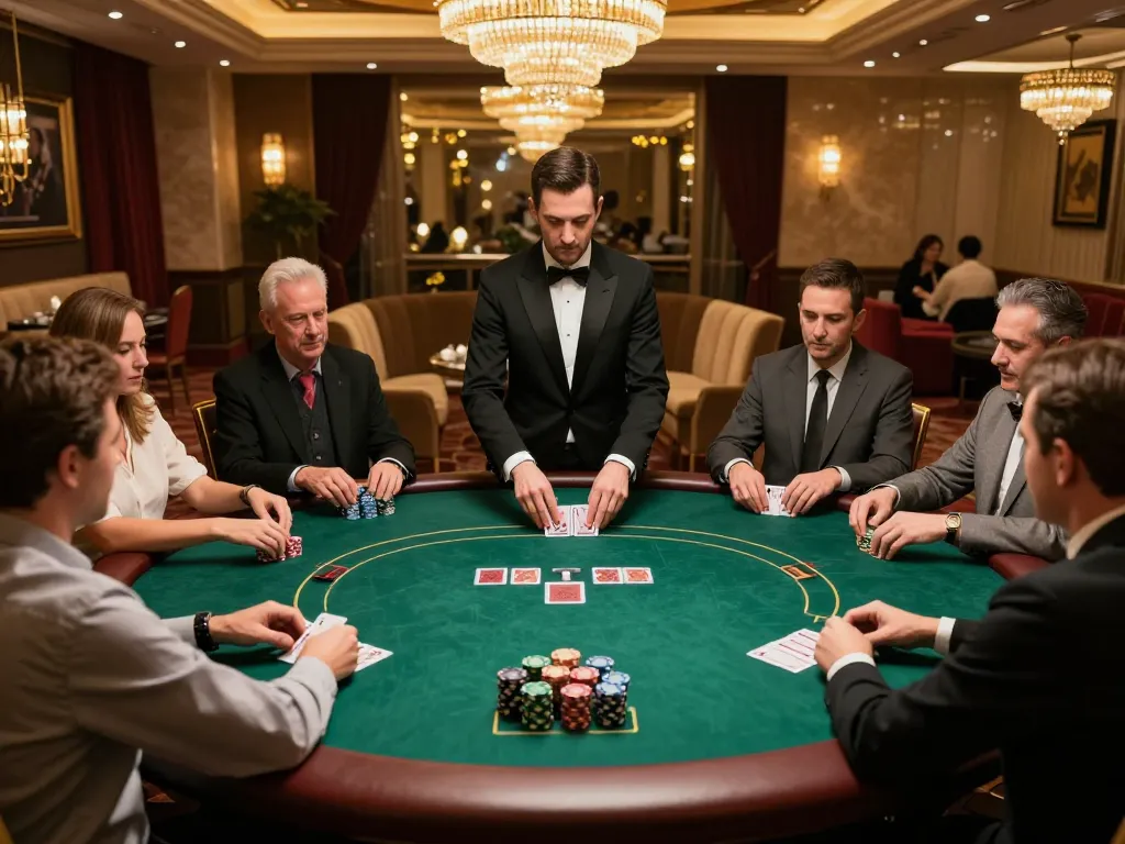 Players engaging in high-stakes poker at SC88's luxurious VIP gaming area with elegant decor.