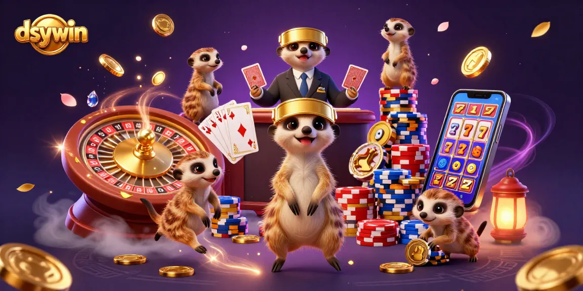 Engage in thrilling baccarat gameplay at dsywin with dynamic meerkats operating a casino.