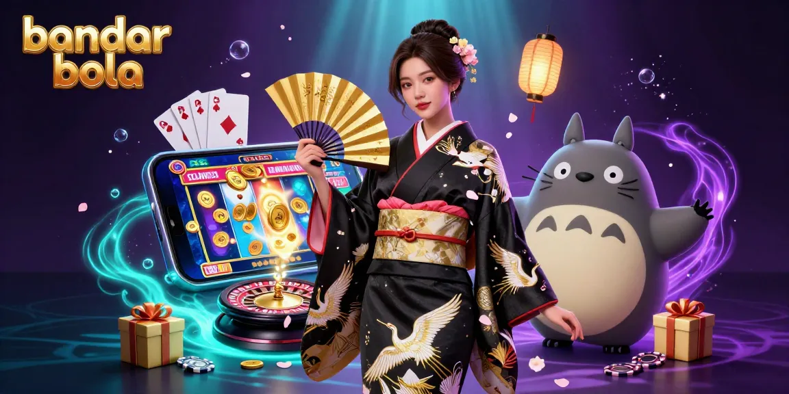 Experience the excitement of bandar bola with an intricate scene of gambling, glamorous characters, and dynamic game elements.