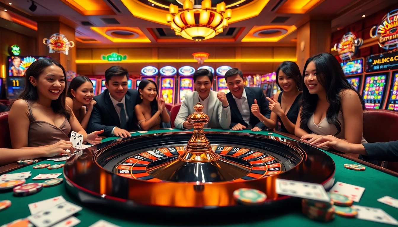 Exciting players engage at the roulette table in nhà cái XX88, showcasing thrilling betting action and vibrant casino atmosphere.