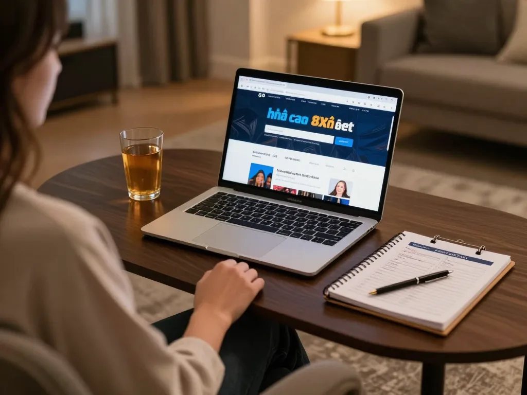 Person engaged in online gaming at nhà cái 8xbet, showcasing betting strategies and gameplay.