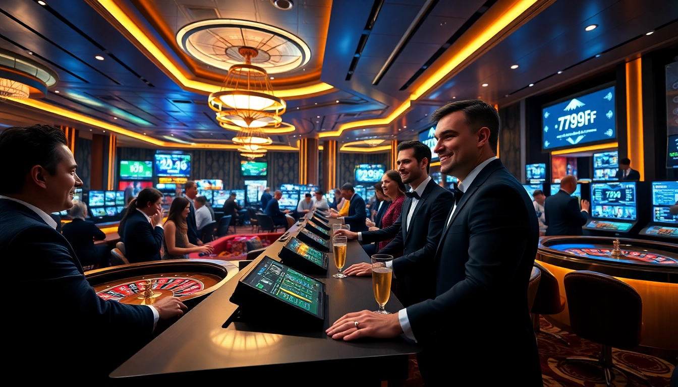 Excitement at a luxurious online gambling venue with 789f branding.