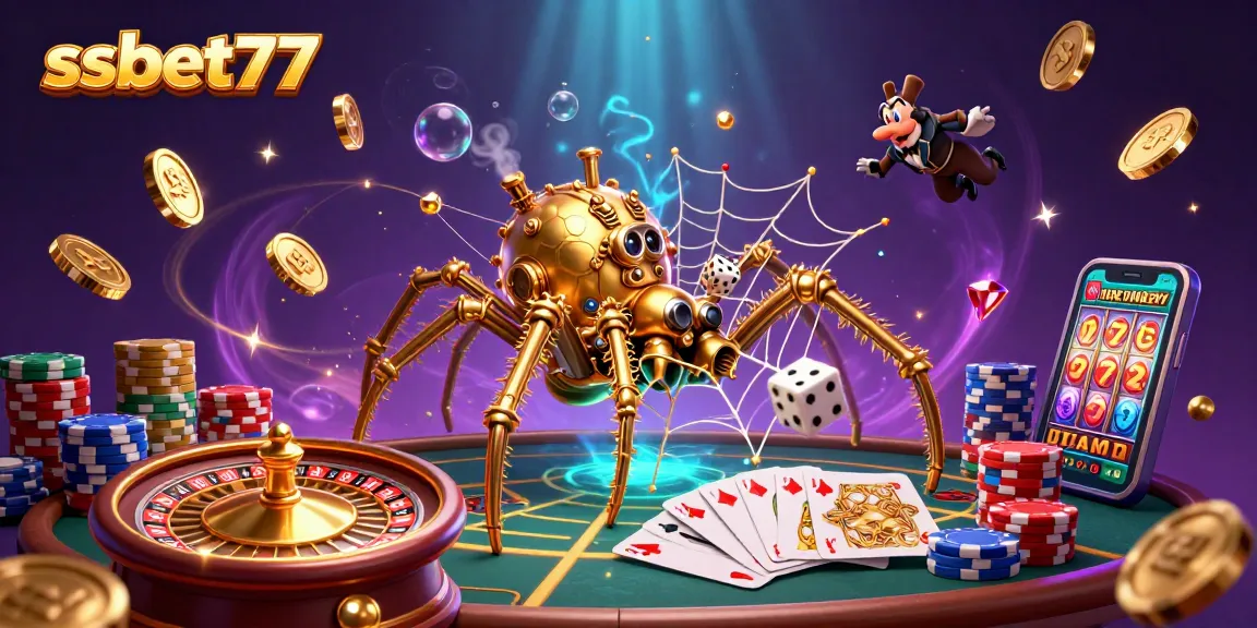 Experience the thrill of ssbet77 with a vibrant casino scene, featuring steampunk elements and sparkling rewards.