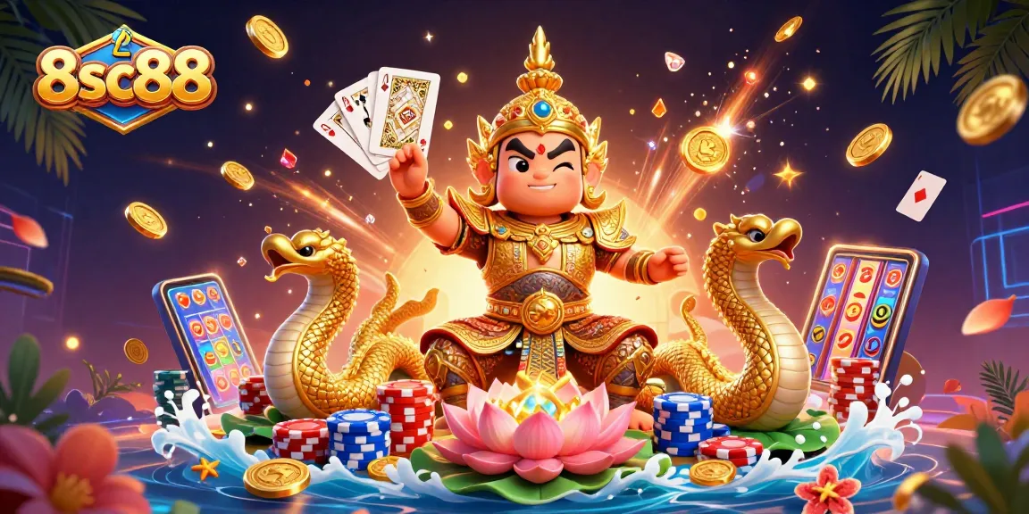 Experience thrilling wins with 8sc88 as the lively gaming scene comes to life, showcasing vibrant casino elements.