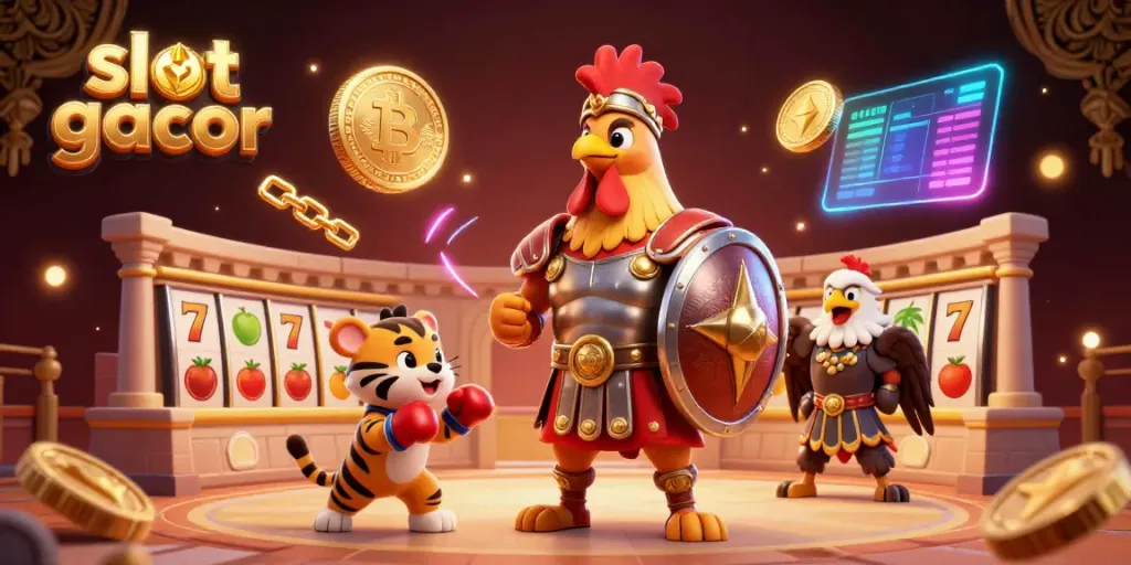 Putaran slot gacor dengan simbol buah dan angka keberuntungan yang memukau.