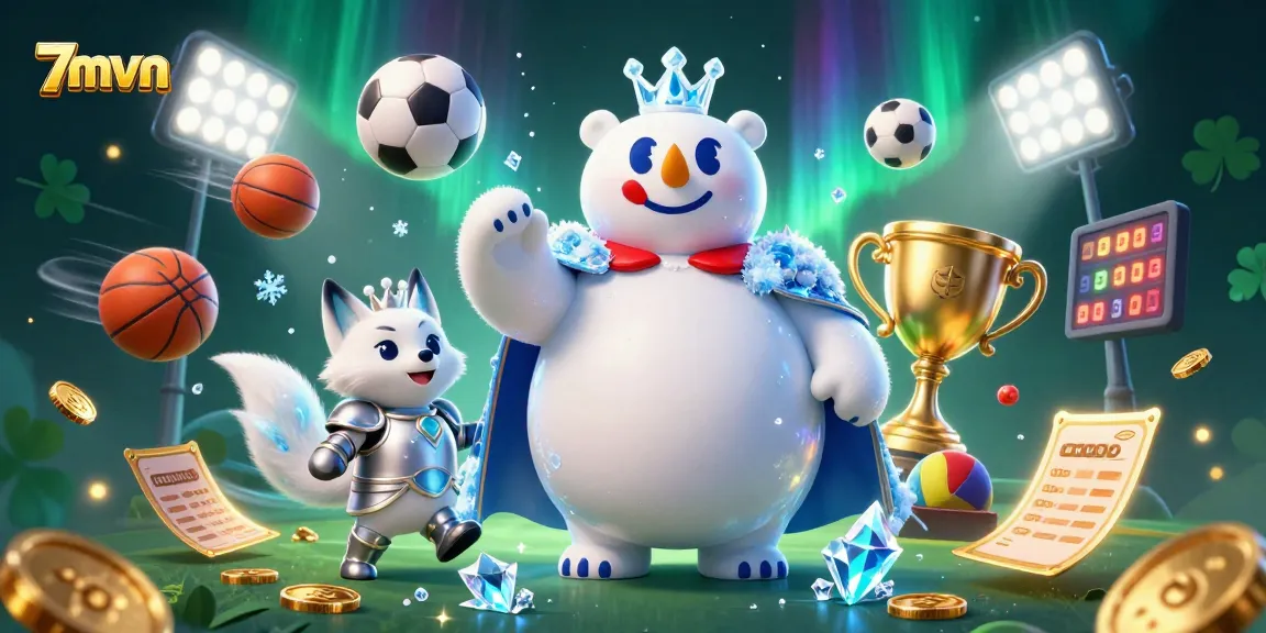 7mvn showcases sports excitement with dynamic energy and betting elements in a stunning illustration.