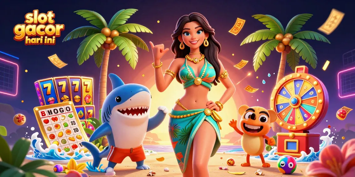 Experience big wins with slot gacor hari ini in this lively 3D casino illustration.