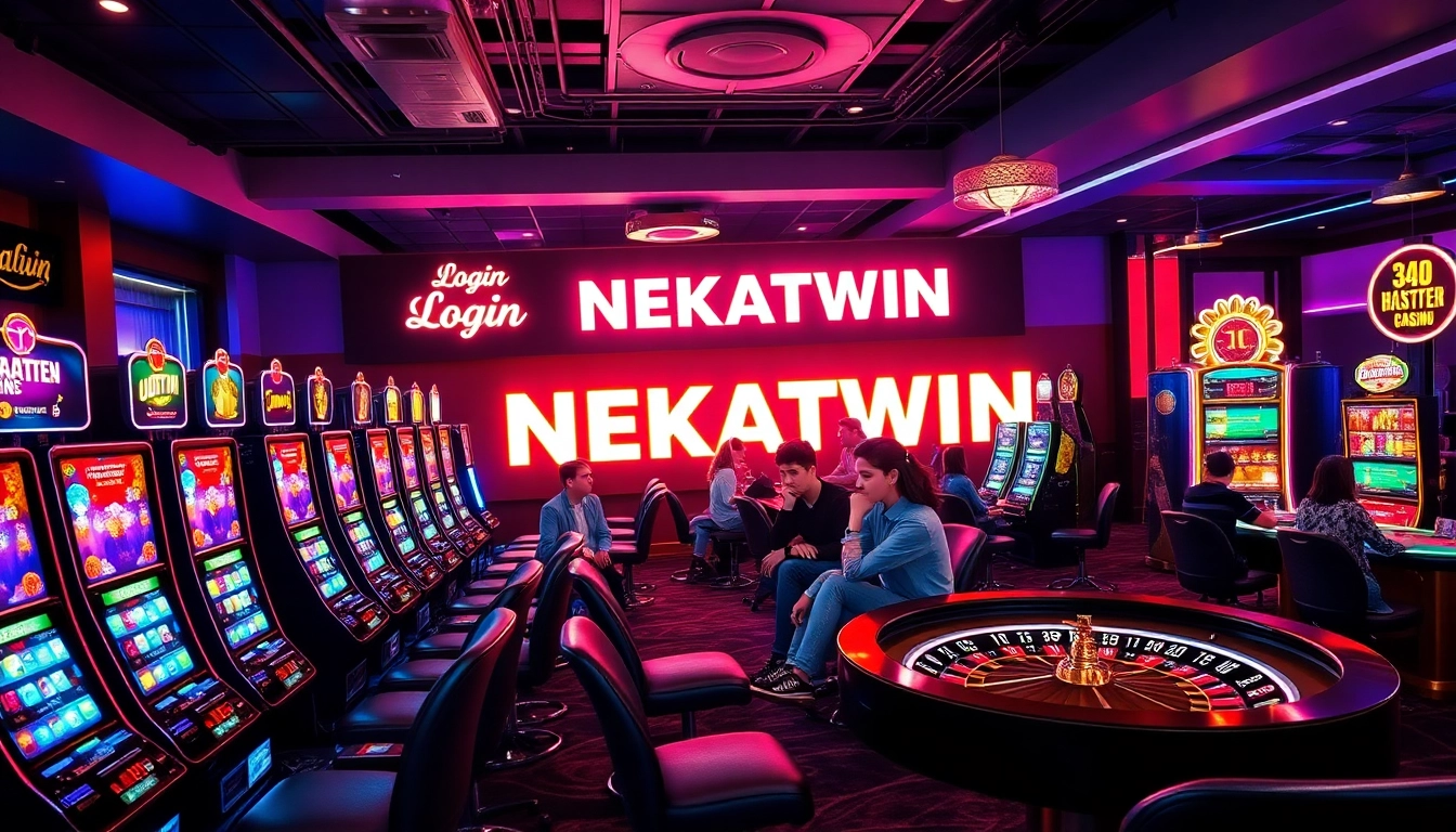 Experience winning thrills at NEKATWIN with engaging slot machines, chips, and cards.