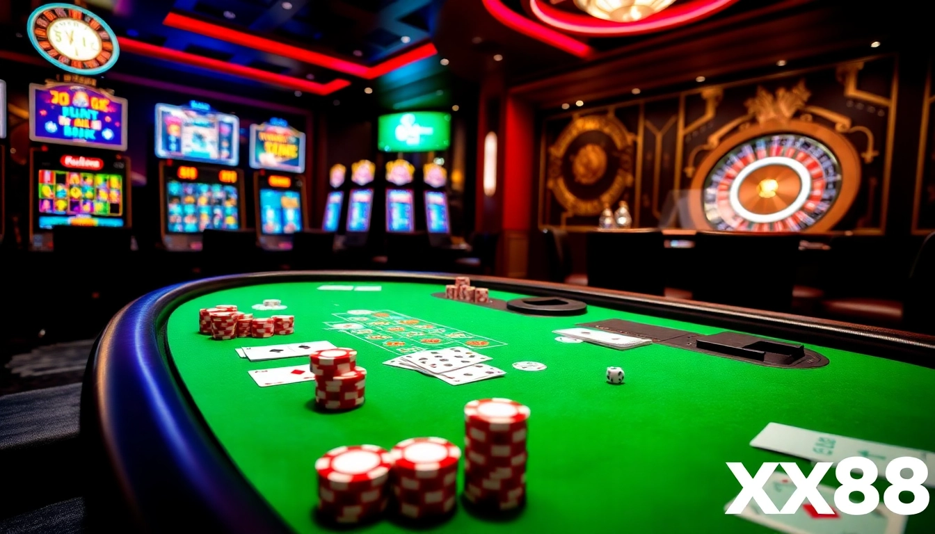 Experience thrilling gameplay at trang chủ xx88 with vibrant casino scenes full of excitement.