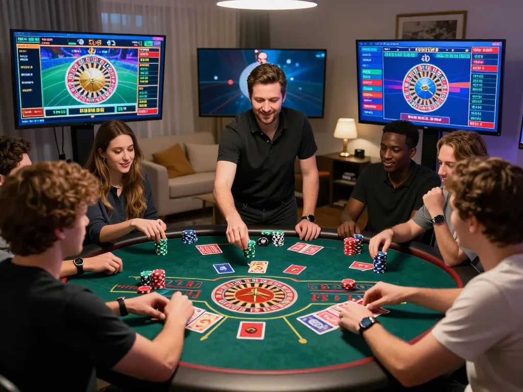 Exciting online gaming experience on trang chủ tv88 with players enjoying live casino games in a vibrant atmosphere