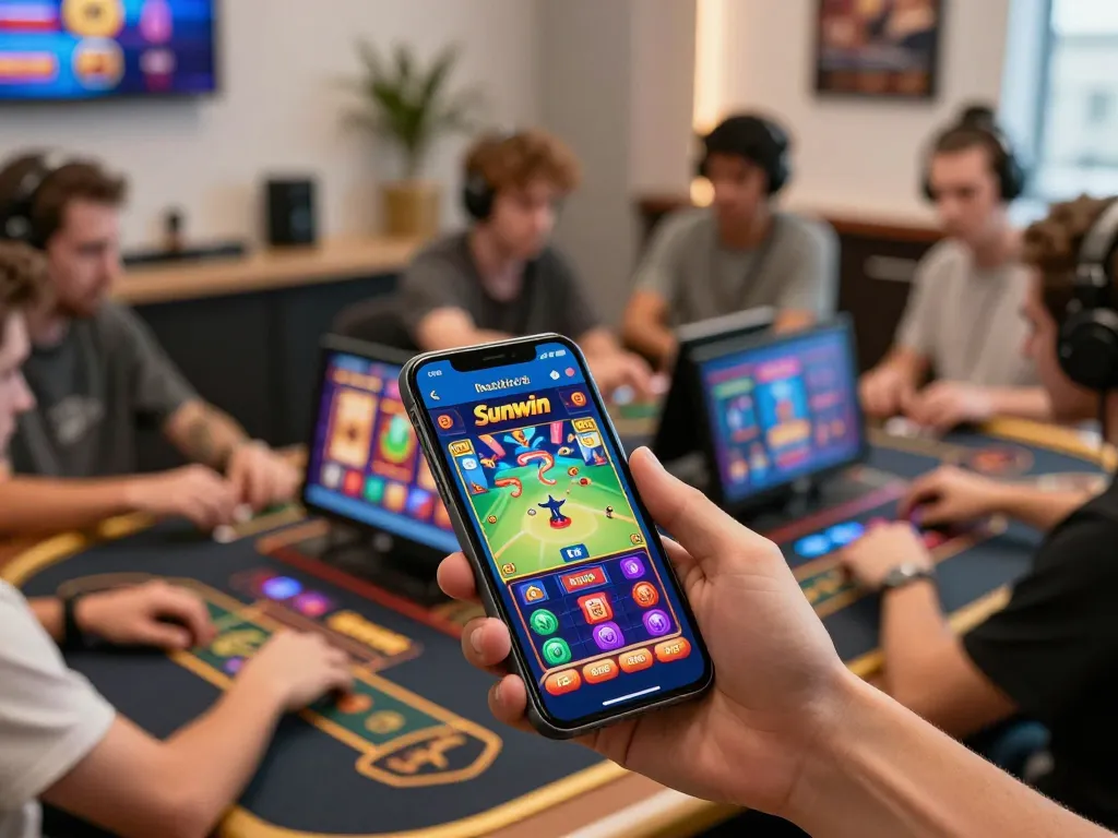 Các game thủ thưởng thức sự phấn khích từ ứng dụng chơi game di động Sunwin với hình ảnh động