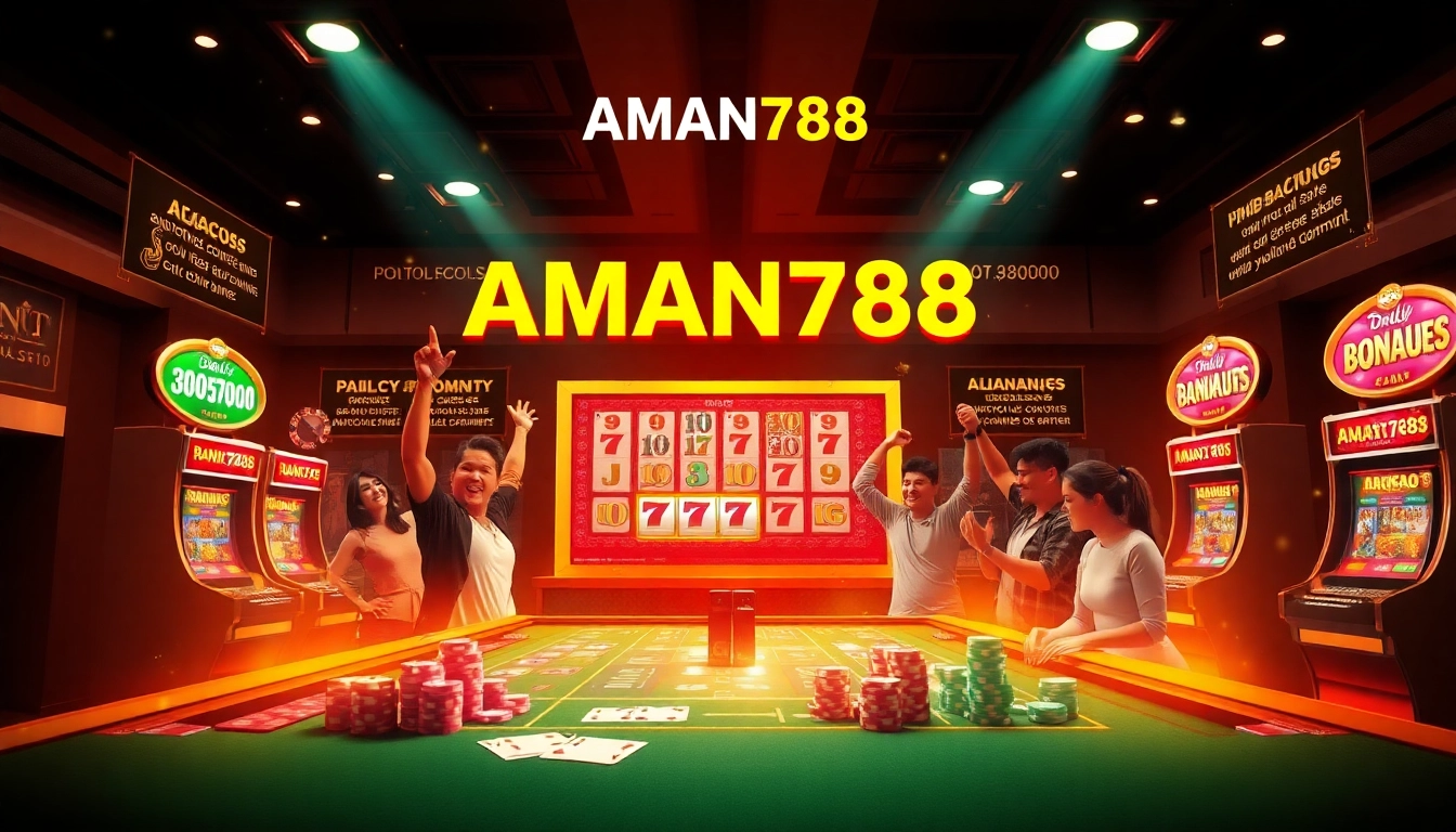 Peserta merayakan kemenangan di slot online AMAN788 dengan suasana permainan yang meriah.