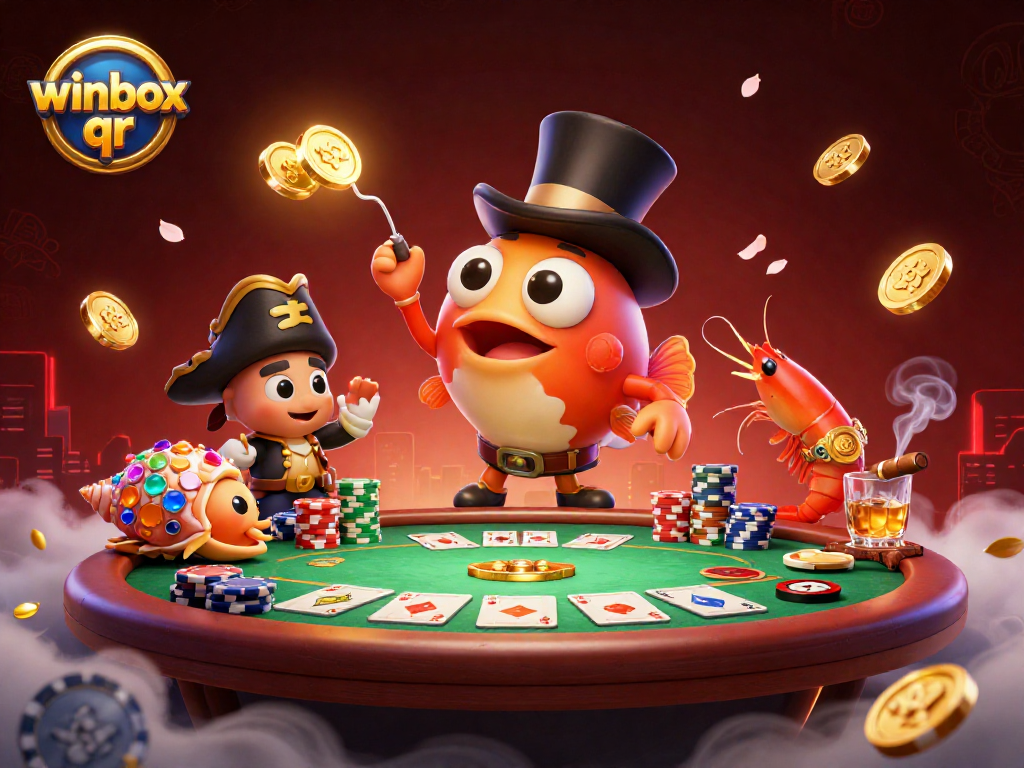 Winbox QR: Dive into a vibrant casino scene illustrating winning moments and excitement.