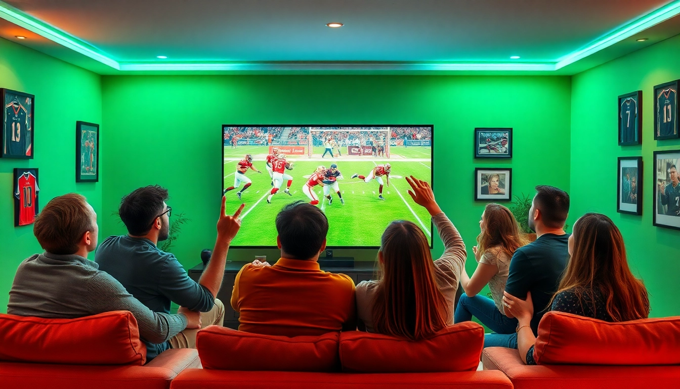 lương sơn tv football fans enjoying a thrilling live match in a vibrant atmosphere