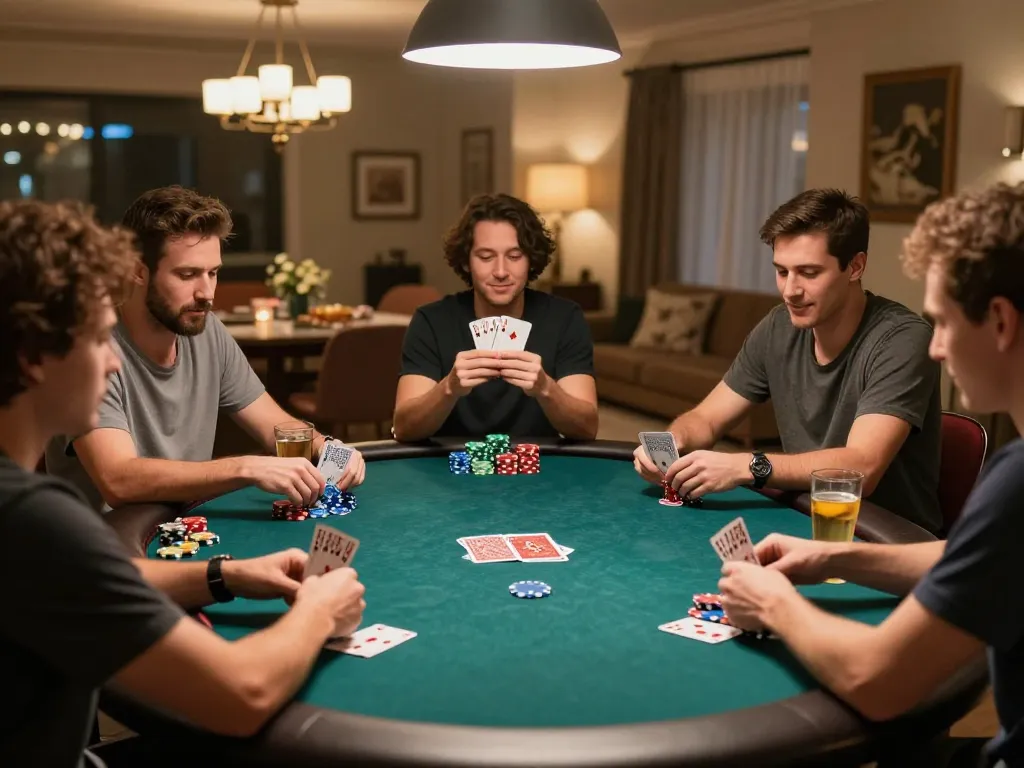 Exciting poker game at home showcasing lc88 players enjoying a vibrant social atmosphere.
