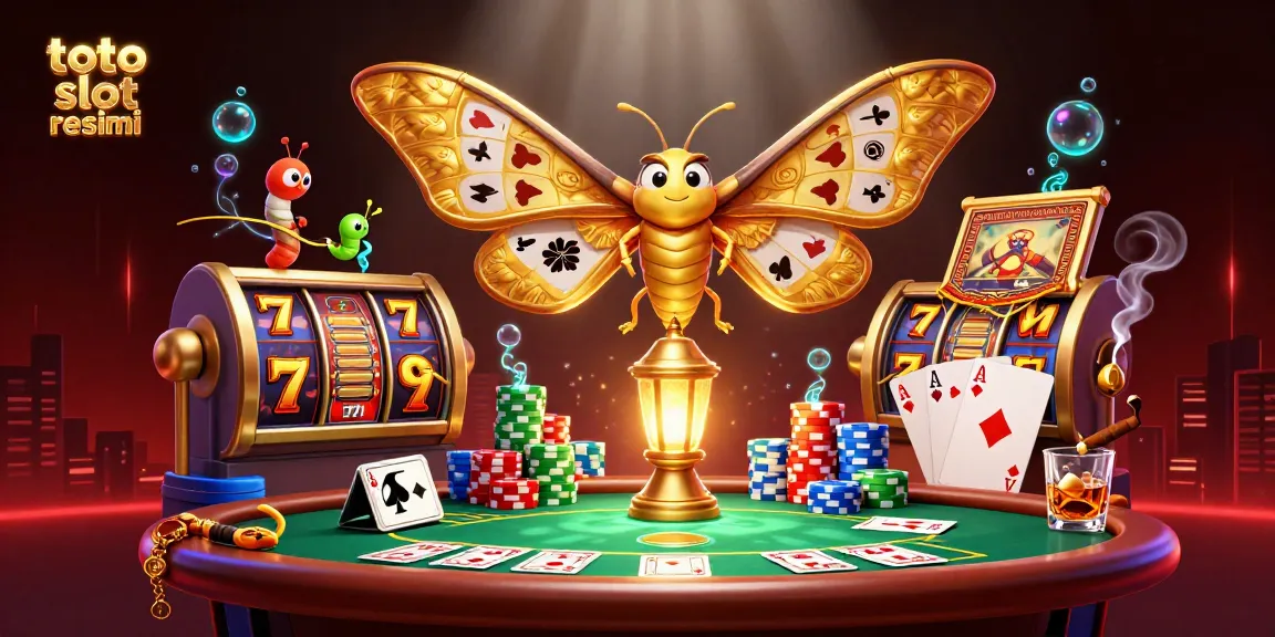 Engage with toto slot resmi while enjoying vibrant slot reels, poker chips, and a dazzling casino scene.