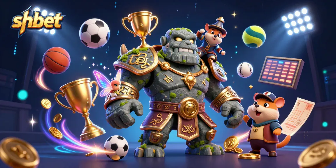 Experience thrilling gameplay at shbet with an ancient stone guardian and dynamic sports elements