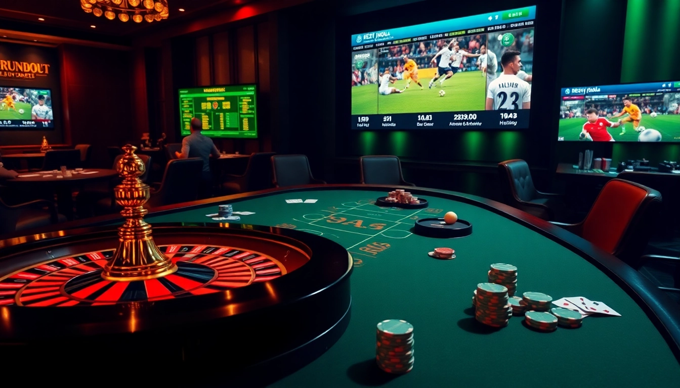Experience the excitement of Agen Judi Bola at a luxurious casino table with cards and chips.
