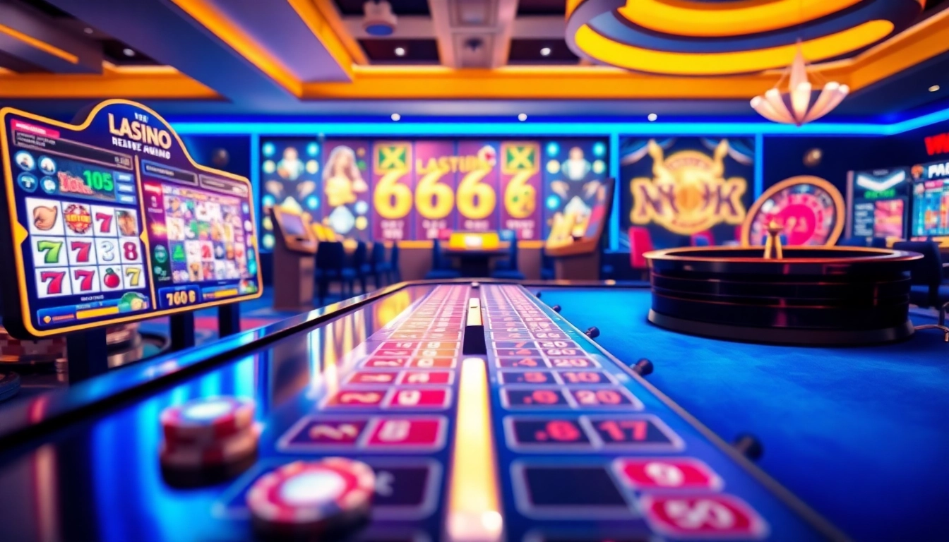 Engaging gaming interface at 66club featuring vibrant colors and casino elements.