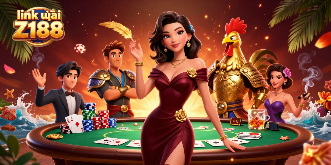 Experience exhilarating gaming action with link vào Z188 at a vibrant casino backdrop.