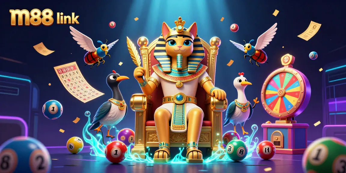 Experience the thrill of m88 link with vibrant lottery games and engaging characters in a rich casino environment.