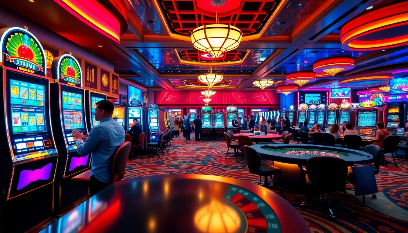 Pemain menikmati keseruan di xgslot88 dengan mesin slot berwarna-warni yang bersinar.