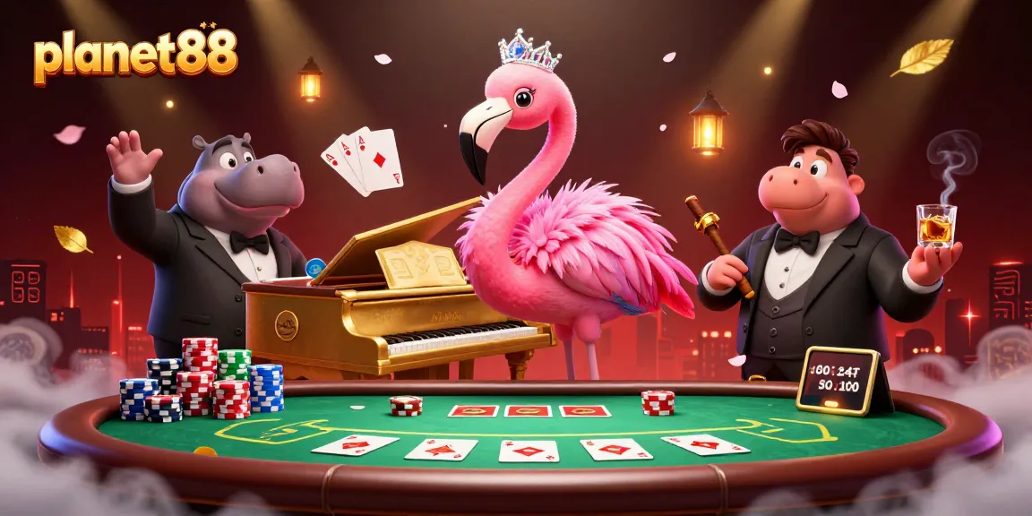 Enjoy winning at planet88 with vibrant casino action featuring singing flamingos and poker excitement.