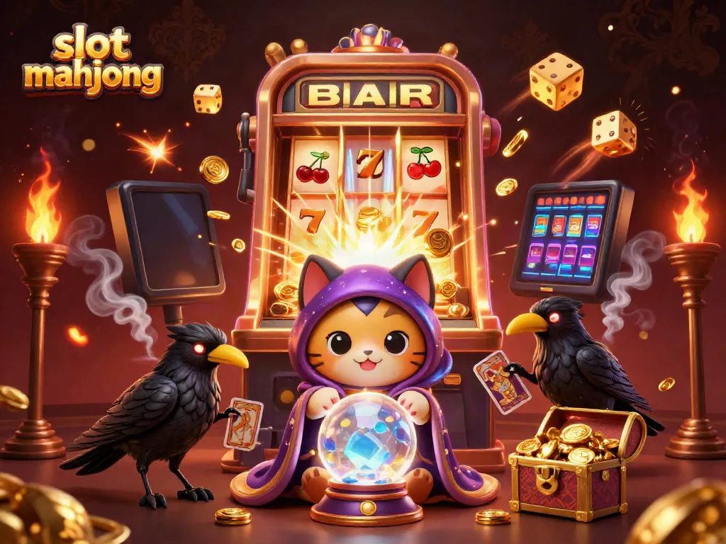 Experience the thrill of slot mahjong with vibrant characters, dynamic slot machines, and dazzling casino elements.