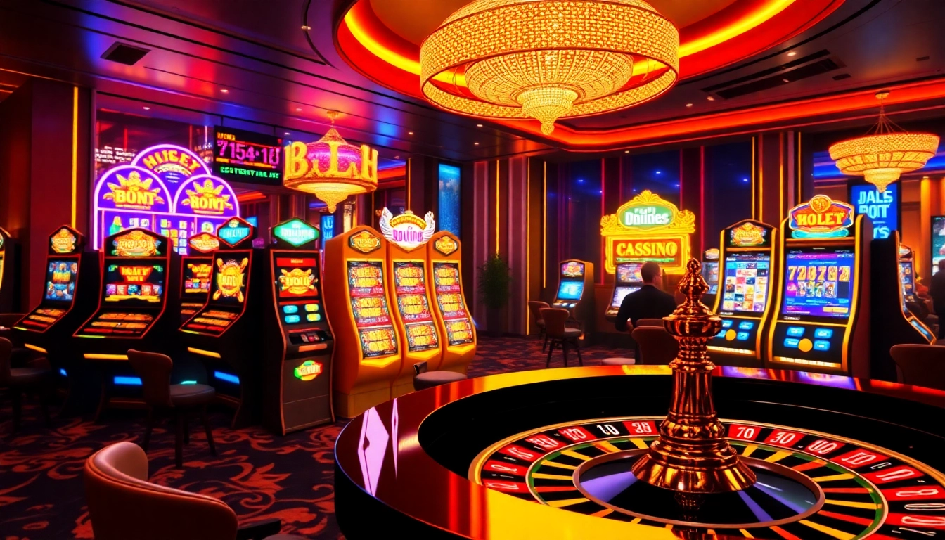 Experience the thrill of idnslot with a vibrant online casino environment showcasing casino games and digital interfaces.