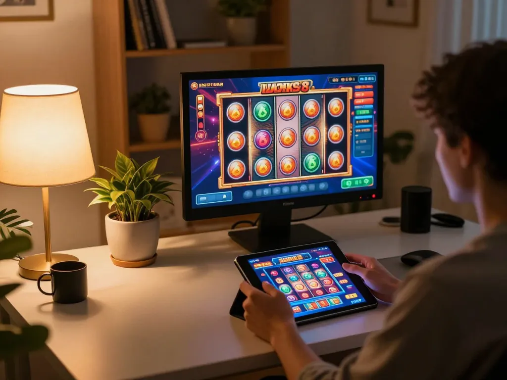 Tham gia chơi game slot trực tuyến trên ứng dụng lucks8 từ một không gian sống phong cách