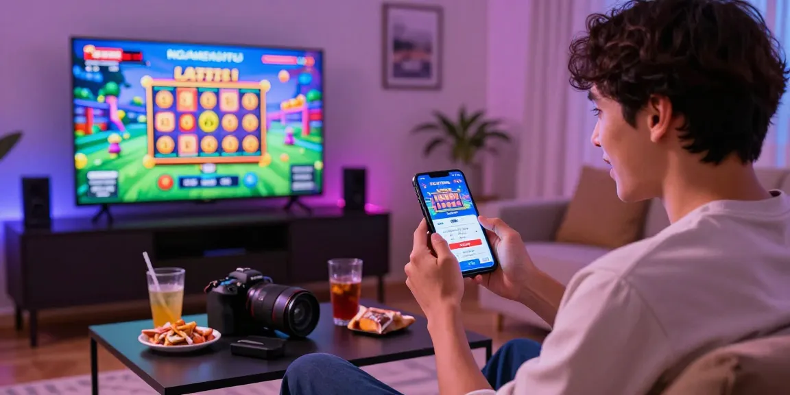 Player enjoying ngamenjitu online gaming experience in a lively living room atmosphere.