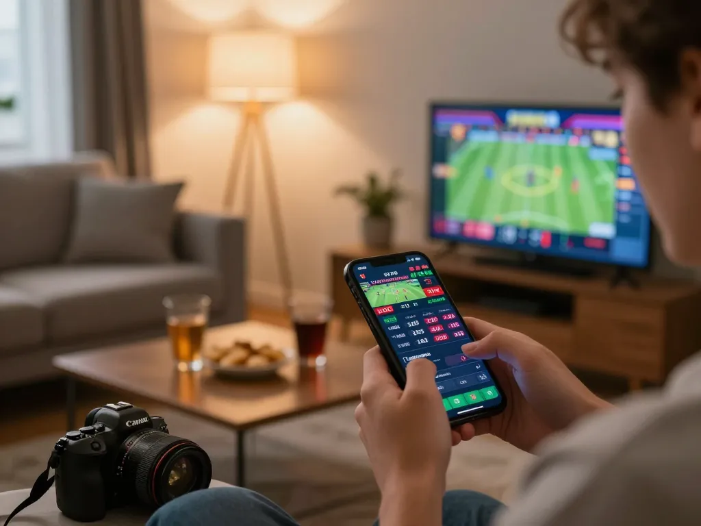 Betting on live sports with https://tr88.baby/ on a smartphone, showcasing dynamic odds and excitement.
