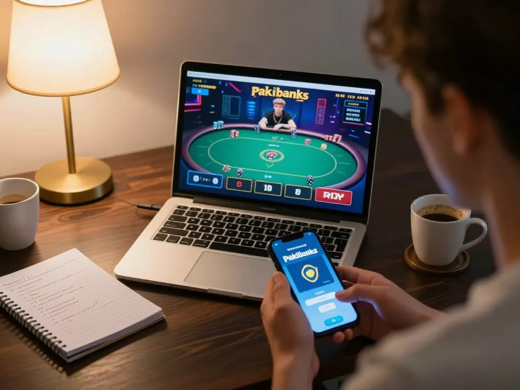 Pemain yang terlibat menggunakan aplikasi pakibanks di smartphone saat bermain poker online