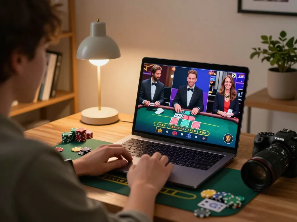 Register for Sky88 and experience live dealer blackjack in a stylish home gaming setup.