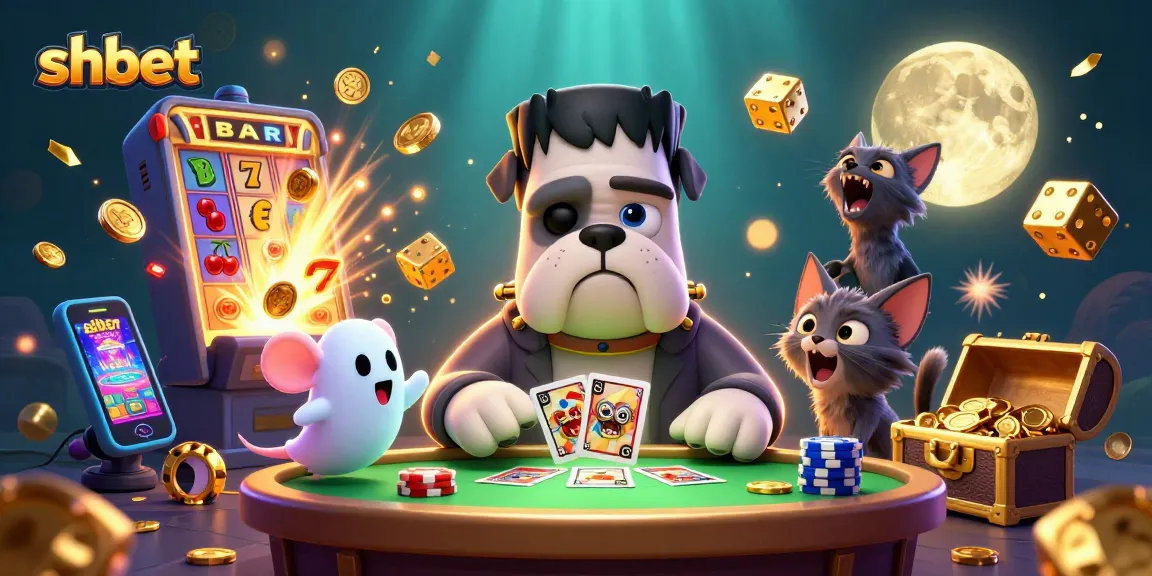 Experience shbet’s thrilling casino scenes with cartoon monsters amidst jackpot explosions and ghostly excitement.