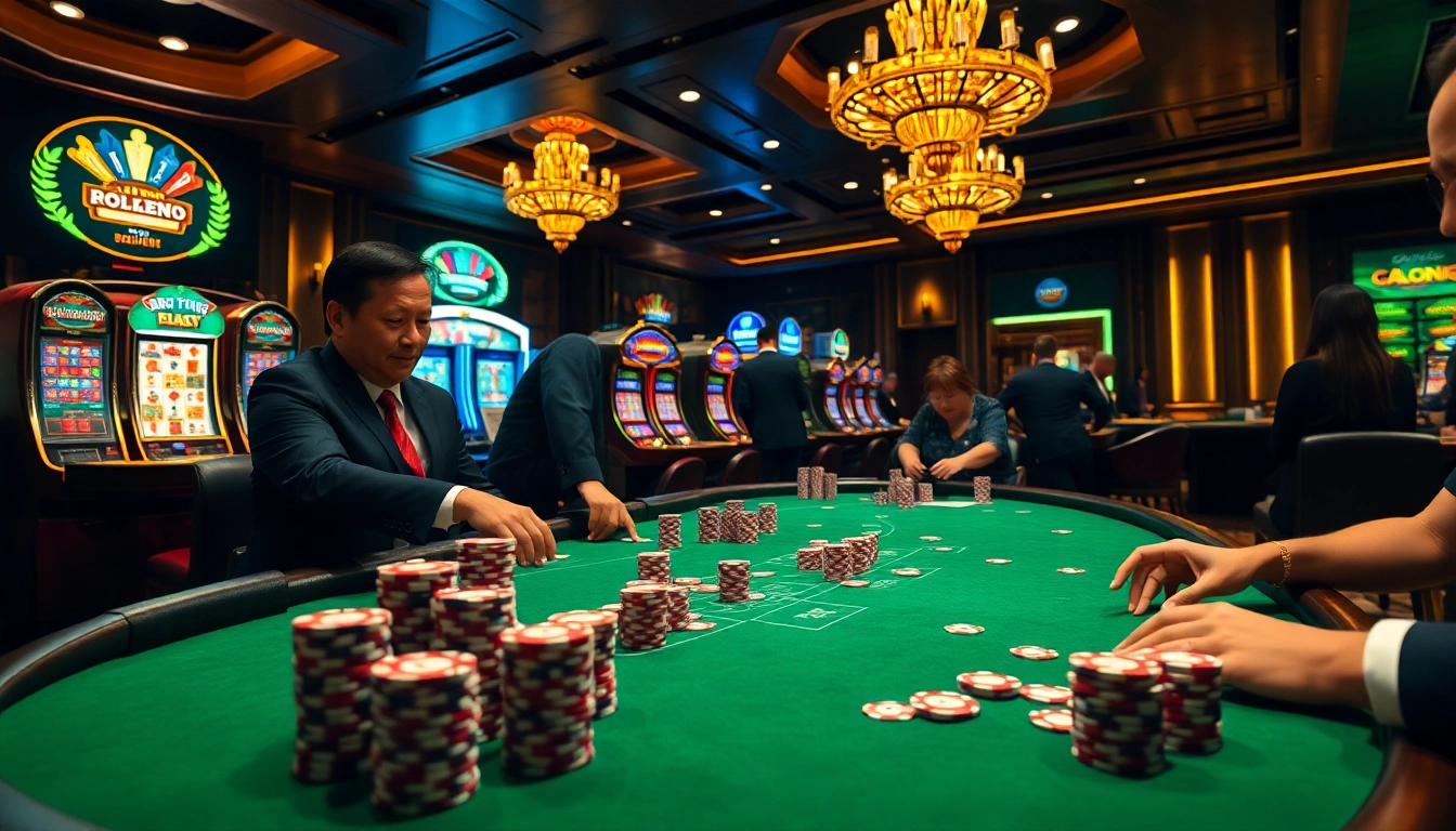 Exciting poker game scene with lương sơn tv branding, showcasing high-stakes strategy and vibrant casino atmosphere.
