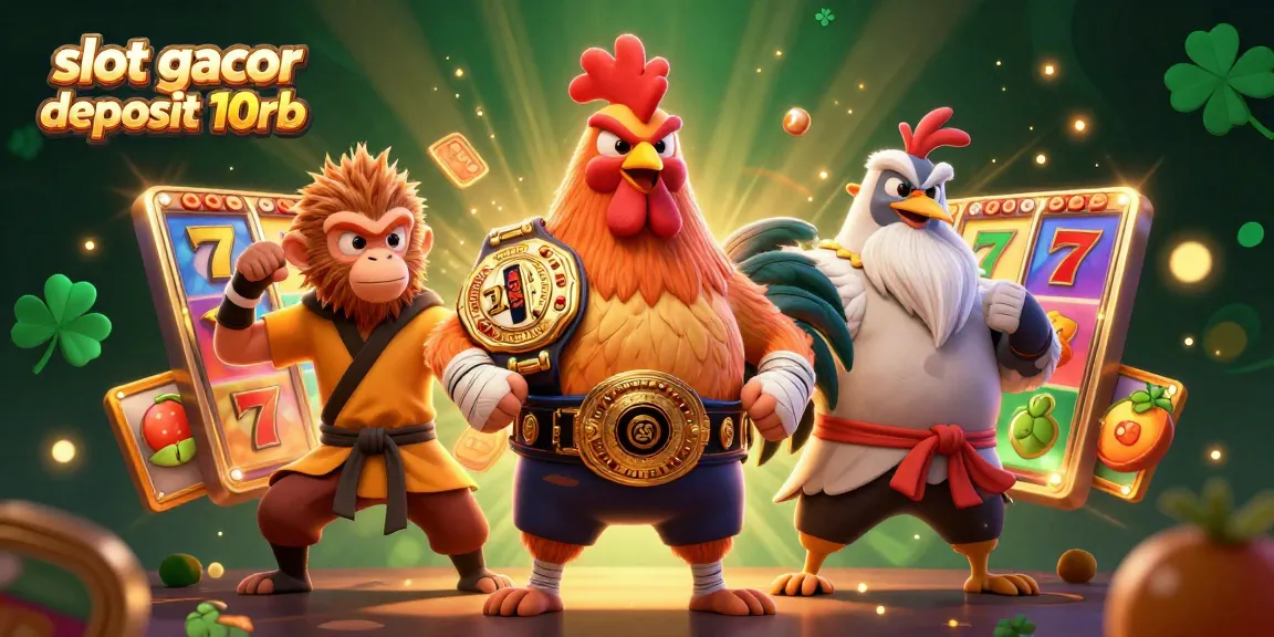 Experience the excitement of slot gacor deposit 10rb with vibrant characters and animated casino elements.