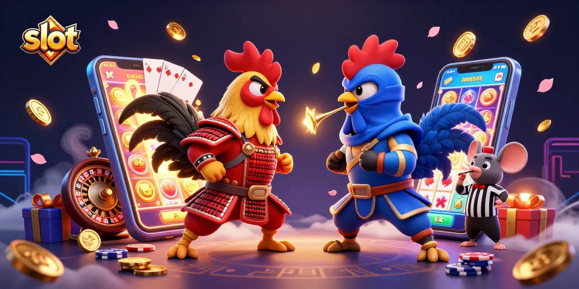Experience slots excitement with engaging roosters, colorful games, and vibrant casino elements.