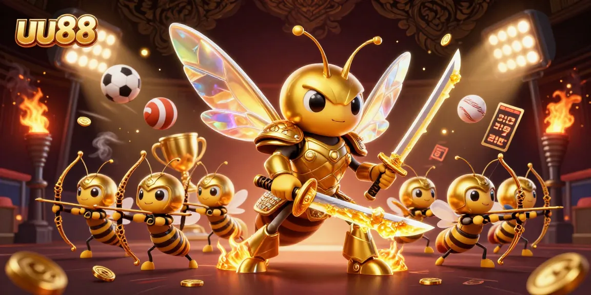 Engage with exciting gameplay on uu88 featuring a golden hornet in a dynamic casino scene.