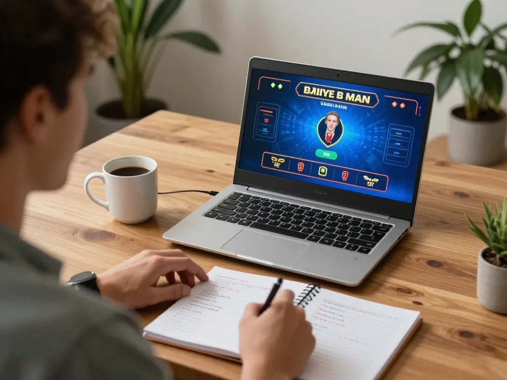 SC88 online gaming setup, focused player engaging in live casino games at home.