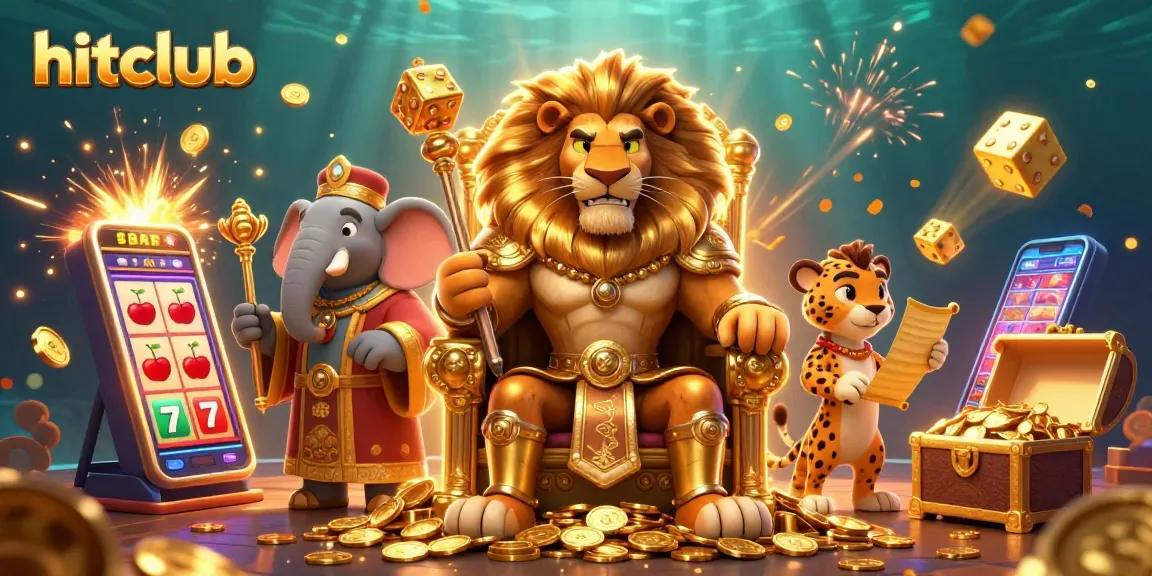 Experience the excitement at hitclub with a dynamic scene of gaming royalty amid bursting jackpots.