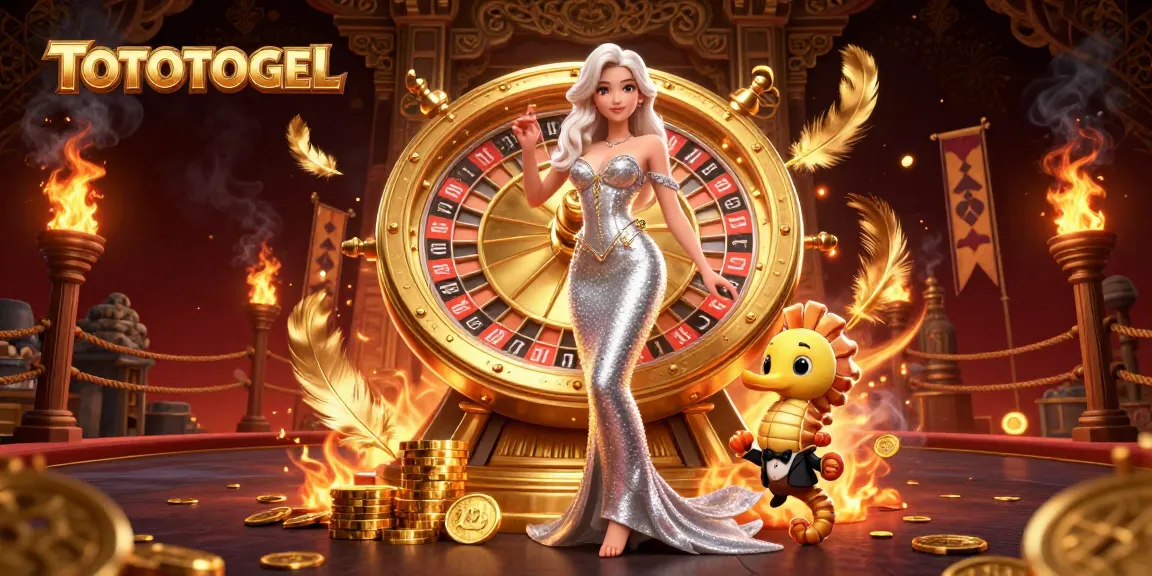 Experience TOTOTOGEL excitement with a dazzling casino scene featuring roulette, a mermaid, and a seahorse!