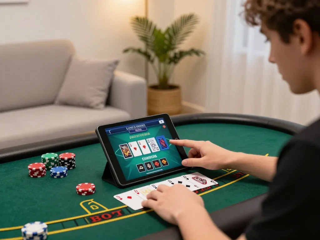 Player strategizing during a live blackjack game at Jun88 online casino, showcasing engaging gameplay