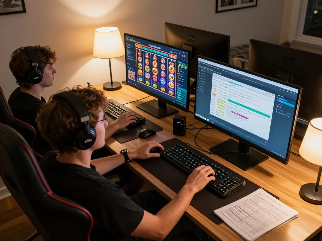 Winstrike69 online gaming session with player engaging in slots and poker